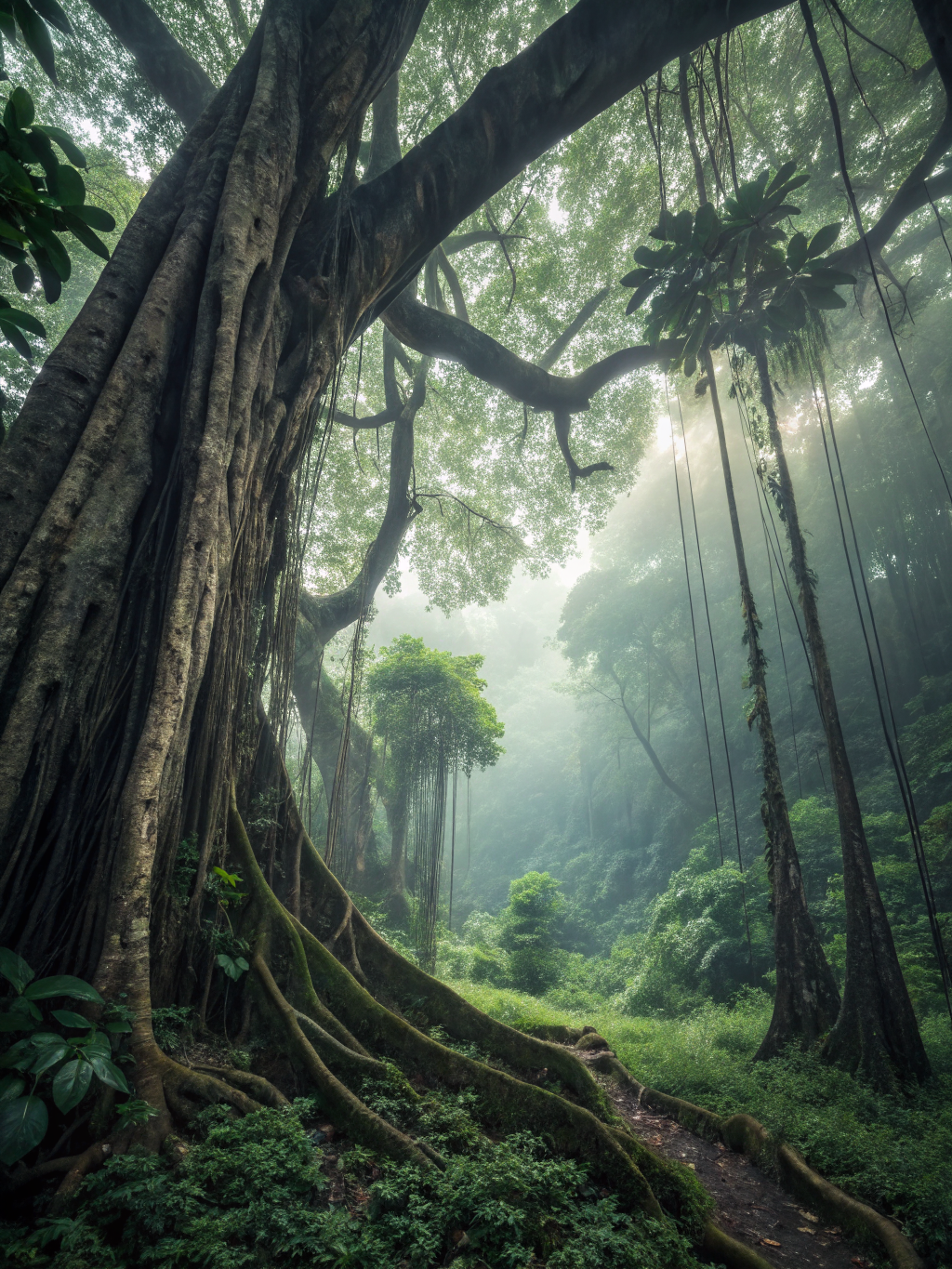 Verdant Depths Poster — Mystical Rainforest Art Print
