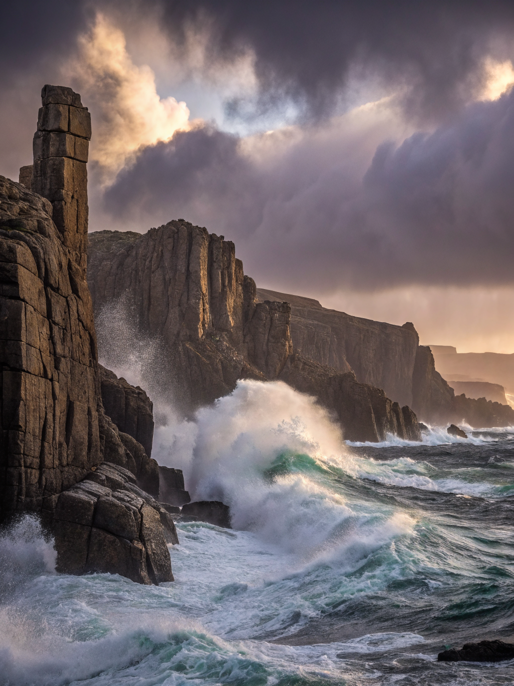 Storm-Swept Cliffs Poster — Dramatic Ocean Art Print